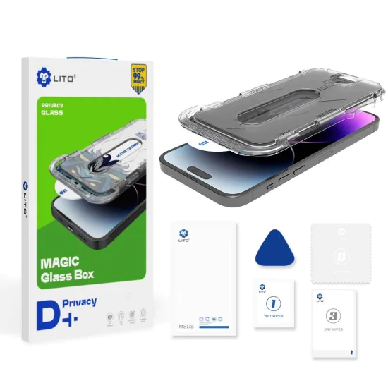 Протектор за iPhone 15 Pro Max - Lito Magic Glass Box D+ Tools - Privacy