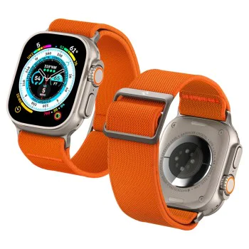 Каишка за Apple Watch 1/2/3/3/4/4/5/5/5/6/6/7/8/7/8/9/10/SE/SE/SE 2/Ultra/Ultra 2 ( 42/44/45/46/49 мм) - Spigen Fit Lite Ultra - оранжев