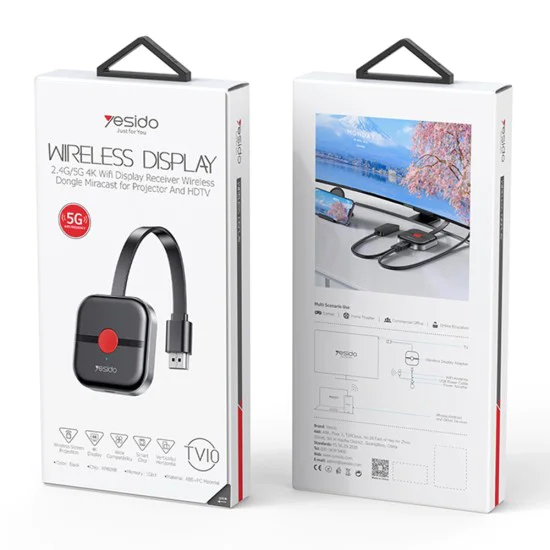 Безжичен ТВ приемник – Yesido TV10 5G – HDMI, HD качество – Черен