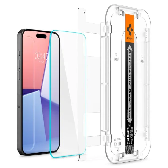 Протектор за iPhone 15 Pro - Spigen Glas.tR EZ FIT - Прозрачен