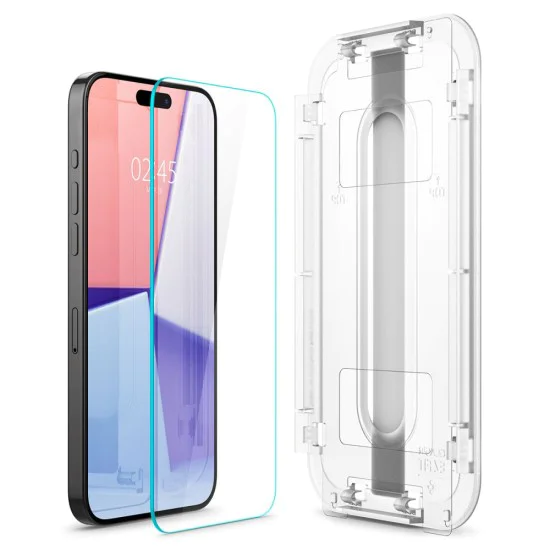 Протектор за iPhone 15 Pro Max (комплект от 2) - Spigen Glas.tR EZ FIT - Прозрачен