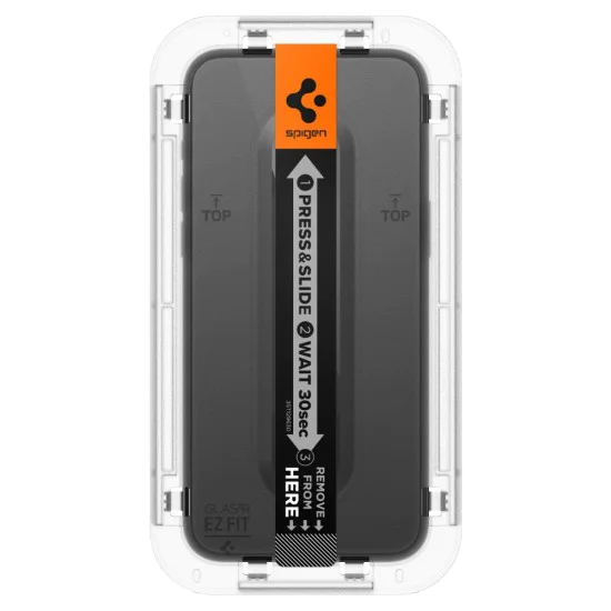 Протектор за iPhone 15 Pro (комплект 2) - Spigen Glas.tR EZ FIT - Черен
