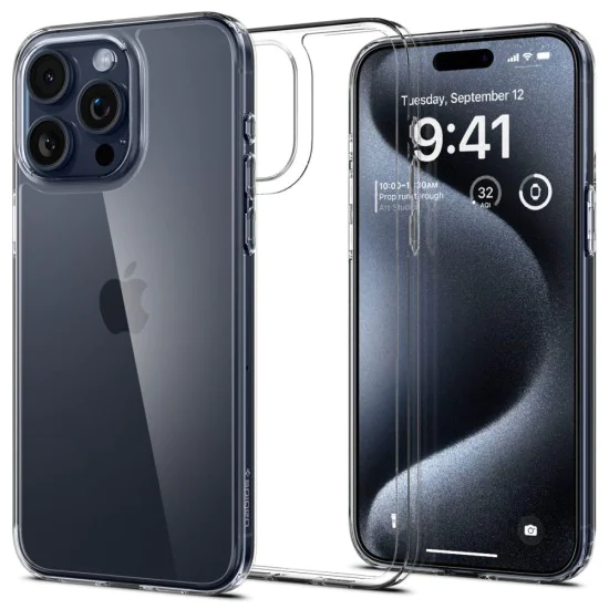 Калъф за iPhone 15 Pro - Spigen Air Skin Hybrid - Crystal Clear