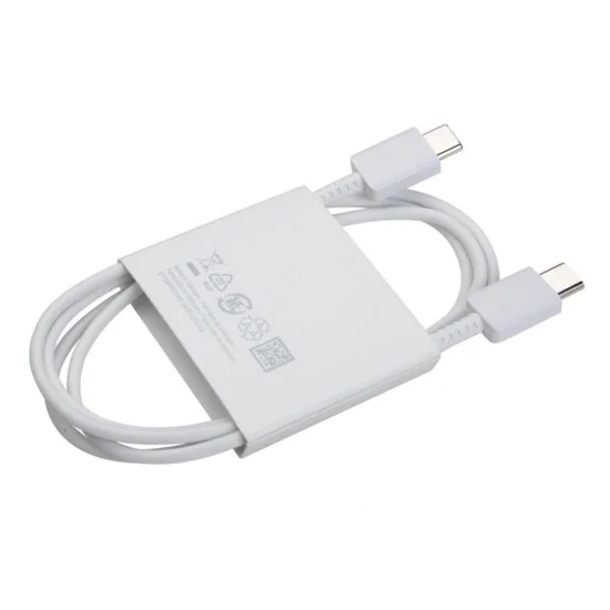 Кабел за дата за бързо зареждане, 2x Type-C, 3A, 1m - Samsung (EP-DN980BBE) - Бял (Опаковка на едро)