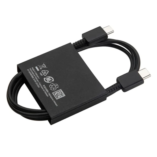 Кабел за дата за бързо зареждане, 2x Type-C, 3A, 1m - Samsung (EP-DN980BBE) - Черен (Опаковка на едро)