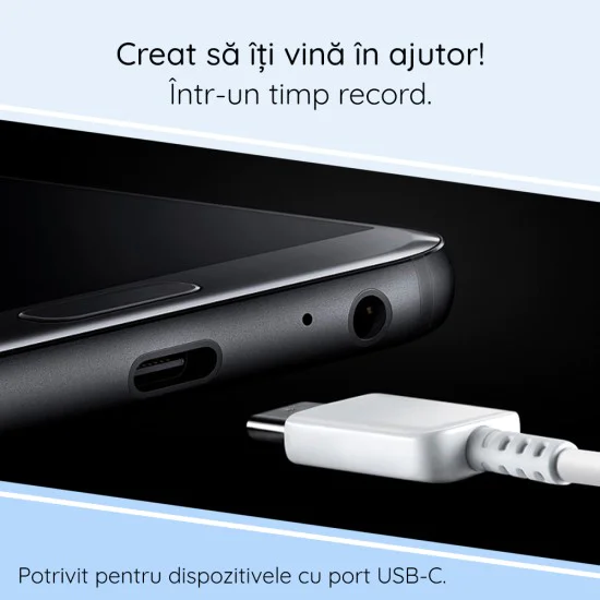 Кабел за данни USB-C към Type-C бързо зареждане 3A 3A, 1m - Samsung (EP-DA705BWE) - Бял (Опаковка на едро)