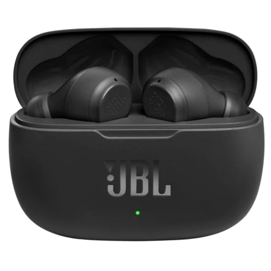 Bluetooth слушалки за поставяне в ушите с микрофон TWS - JBL (Wave 200) - черни
