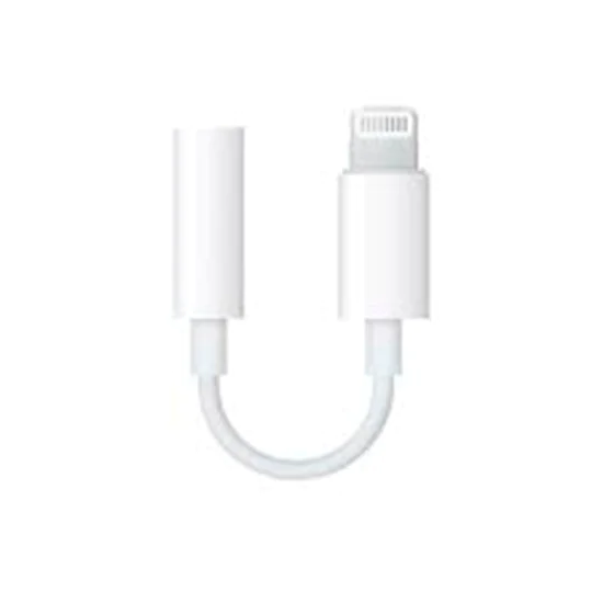 Аудио адаптер Lightning към 3,5 мм жак - Apple A1749 (MMX62ZM/A) - бял (блистерна опаковка)