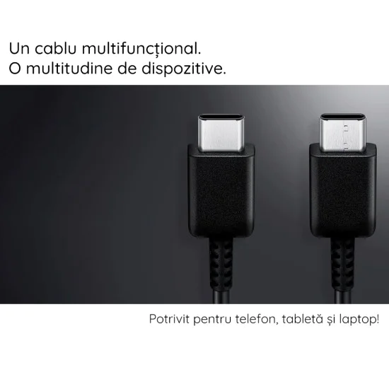 Кабел за данни Type-C към Type-C Fast Charging 3A, 1.8m - Samsung (EP-DX310JBE) - Черен (Опаковка на едро)