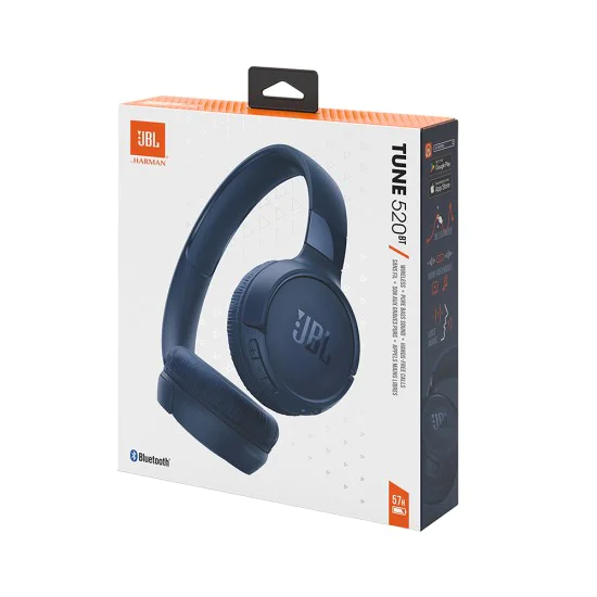 Bluetooth on-ear слушалки с микрофон, сгъваеми - JBL (Tune 520) - черни