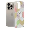 Калъф за iPhone 15 Pro Max - Мраморна серия - лилав шестостен