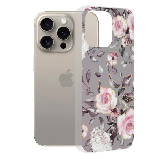 Калъф за iPhone 15 Pro Max - Marble Series - Bloom of Ruth Gray