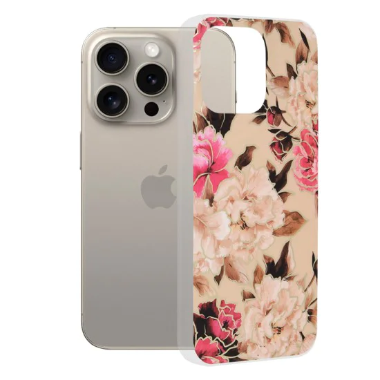 Калъф за iPhone 15 Pro Max - Marble Series - Mary Berry Nude