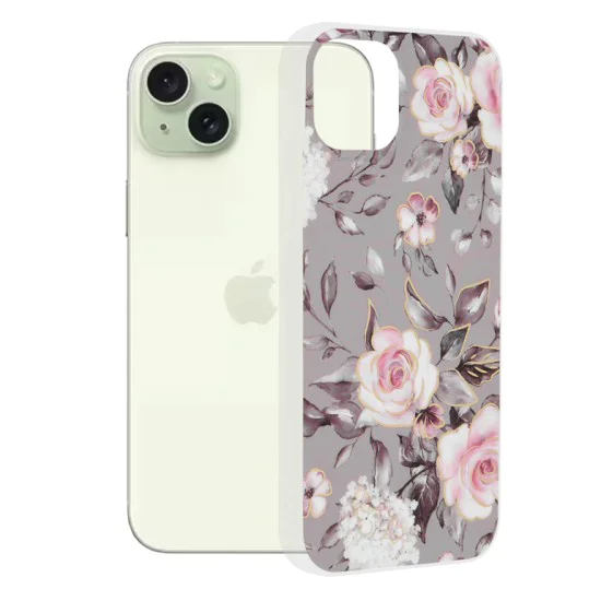 Калъф за iPhone 15 Plus - серия Marble - Bloom of Ruth Gray