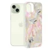Калъф за iPhone 15 Plus - серия Marble - Pink Hex