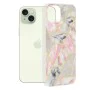 Калъф за iPhone 15 Plus - серия Marble - Pink Hex