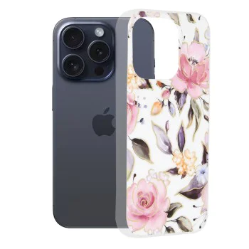 Калъф за iPhone 15 Pro - Marble Series - Chloe White