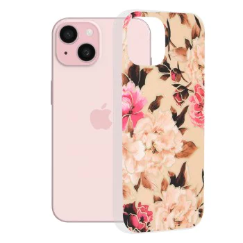 Калъф за iPhone 15 - серия Marble - Mary Berry Nude