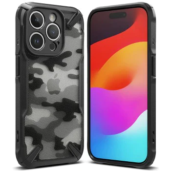 Калъф за iPhone 15 Pro - Ringke - Fusion X - Camo Black