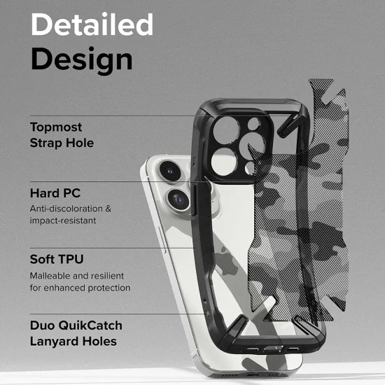 Калъф за iPhone 15 Pro - Ringke - Fusion X - Camo Black