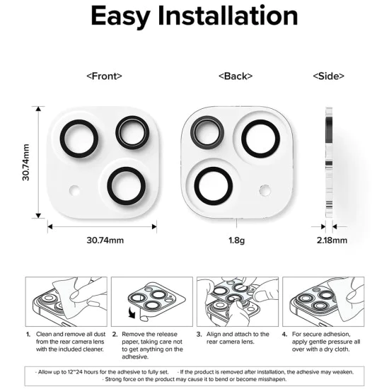 Протектор за камера за iPhone 15 / iPhone 15 Plus (комплект 2) - Ringke Camera Protector Glass - Прозрачен