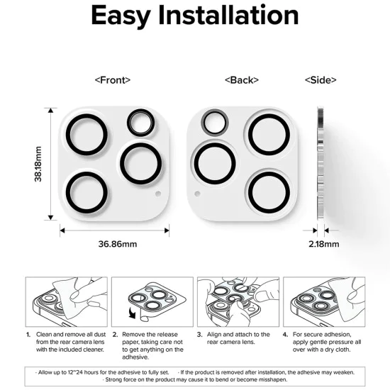 Протектор - Камера за iPhone 15 Pro Max - Ringke - Протектор за камера (2 броя) - Прозрачен