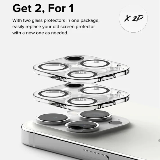 Протектор - Камера за iPhone 15 Pro Max - Ringke - Протектор за камера (2 броя) - Прозрачен
