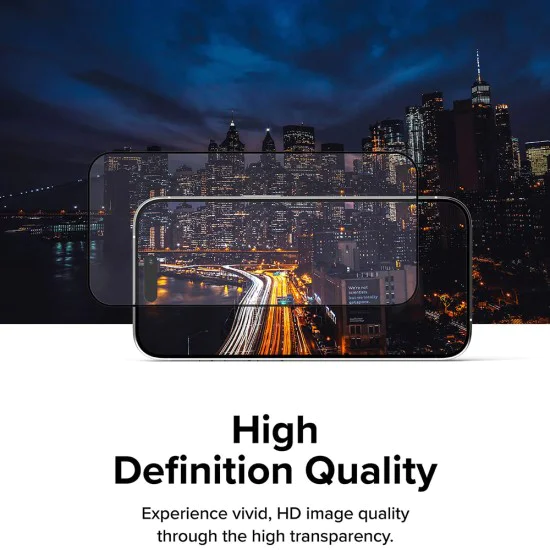 Протектор за iPhone 15 Pro - Ringke Tempered Glass - черен