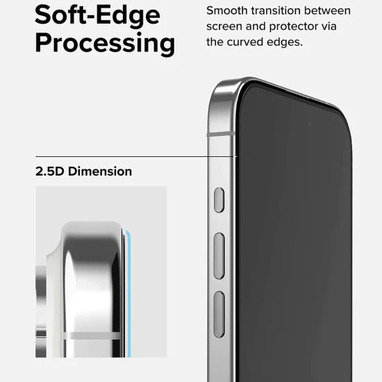 Калъф за iPhone 15 Pro Max - Ringke Tempered Glass - черен
