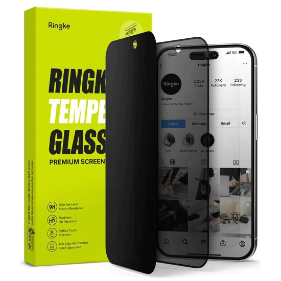 Протектор за iPhone 15 Pro - Ringke Tempered Glass - Privacy