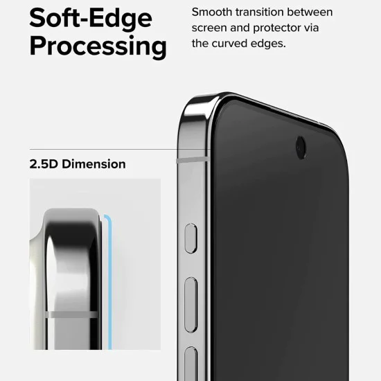 Протектор за iPhone 15 Pro - Ringke Tempered Glass - Privacy