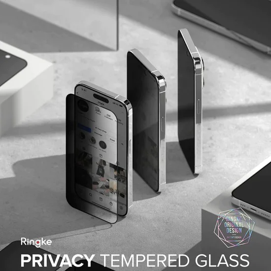 Калъф за iPhone 15 Pro Max - Ringke Tempered Glass - Privacy