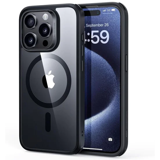 Калъф за iPhone 15 Pro - ESR Classic Classic Hybrid HaloLock - Clear Black