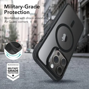 Калъф за iPhone 15 Pro Max - ESR Classic Classic Hybrid HaloLock - Clear Black