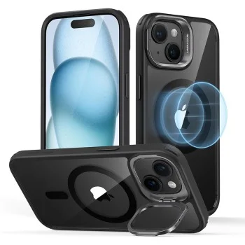Калъф за iPhone 15 - ESR Classic Hybrid Classic HaloLock HaloLock Kickstand - Clear Black
