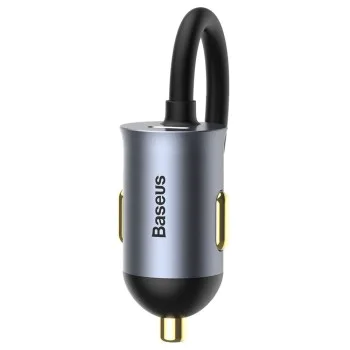 Зарядно устройство 2x USB, 2x Type-C, бързо зареждане, 120W - Baseus Share Together (CCBT-A0G) - сиво