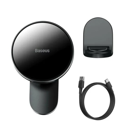 Автомобилно зарядно за табло/вентилационна решетка, 15W - Baseus Big Energy (WXJN-01) - черно