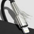 Type-C към Lightning кабел, бързо зареждане PD20W, 480Mbps, 2.4A, 1m - Baseus Cafule Series Metal (CATLJK-A01) - черен