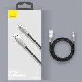 USB към Lightning кабел, 2.4A, 480Mbps, 1m - Baseus Cafule Series Metal (CALJK-A01) - черен