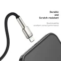 USB към Lightning кабел, 2.4A, 480Mbps, 1m - Baseus Cafule Series Metal (CALJK-A01) - черен