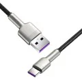 USB към Type-C кабел, супер бързо зареждане, 66W, 6A, 25 см - Baseus Cafule Series Metal (CAKF000001) - черен