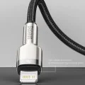 Кабел Type-C към Lightning, 20W, 25cm - Baseus Cafule Series Metal (CATLJK-01) - черен