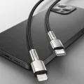 Кабел Type-C към Lightning, 20W, 25cm - Baseus Cafule Series Metal (CATLJK-01) - черен