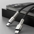 Кабел Type-C към Lightning, 20W, 25cm - Baseus Cafule Series Metal (CATLJK-01) - черен