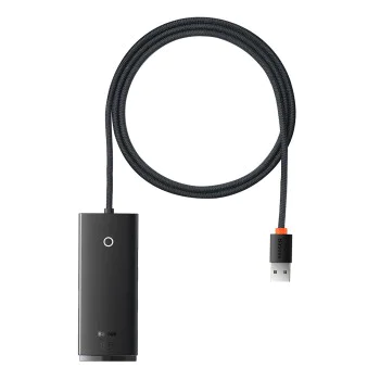 USB към 4x USB3.0 хъб, тип-C, 1 м - серия Baseus Lite (WKQQX030101) - черен