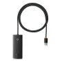 USB към 4x USB3.0 хъб, тип-C, 1 м - серия Baseus Lite (WKQQX030101) - черен