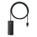 USB към 4x USB3.0 хъб, тип-C, 2 м - серия Baseus Lite (WKQX030201) - черен