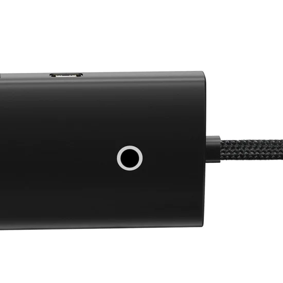 USB към 4x USB3.0 хъб, тип-C, 2 м - серия Baseus Lite (WKQX030201) - черен