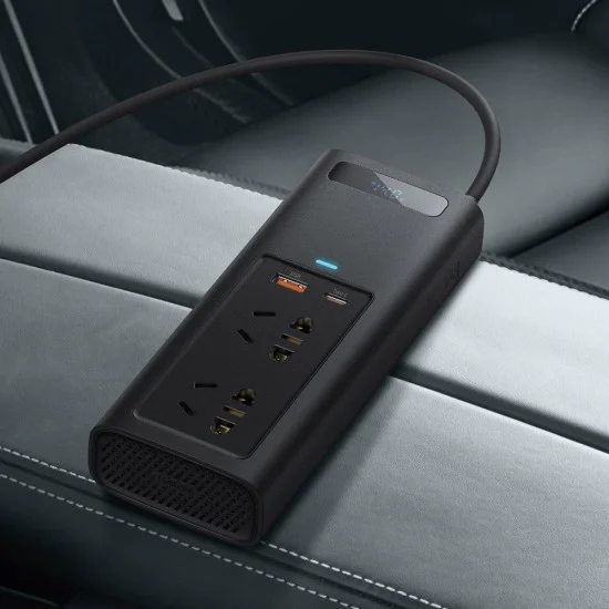 USB инвертор за кола, Type-C, CN/EU, 220V, 150W - Baseus (CRNBQ-A01) - Черен