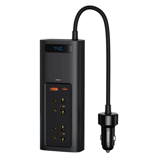 USB инвертор за кола, Type-C, CN/EU, 220V, 150W - Baseus (CRNBQ-A01) - Черен